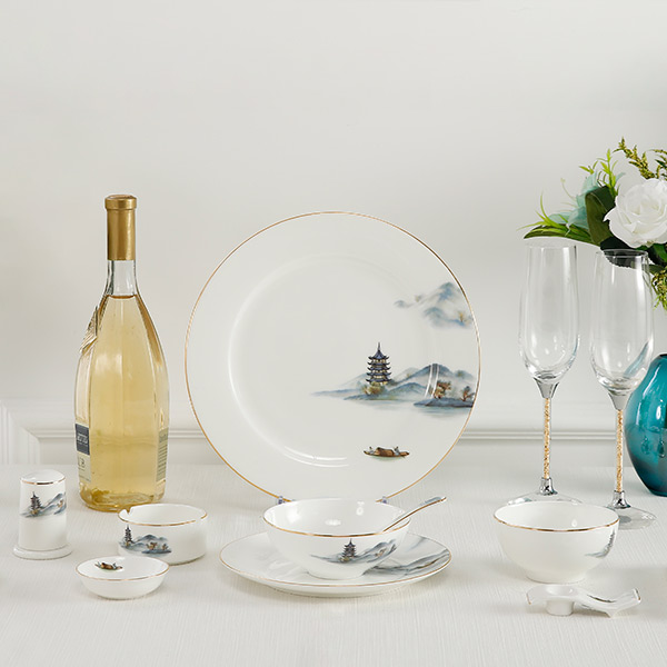 江山如畫骨瓷擺臺(tái)餐具