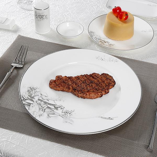水墨江南骨瓷擺臺(tái)餐具