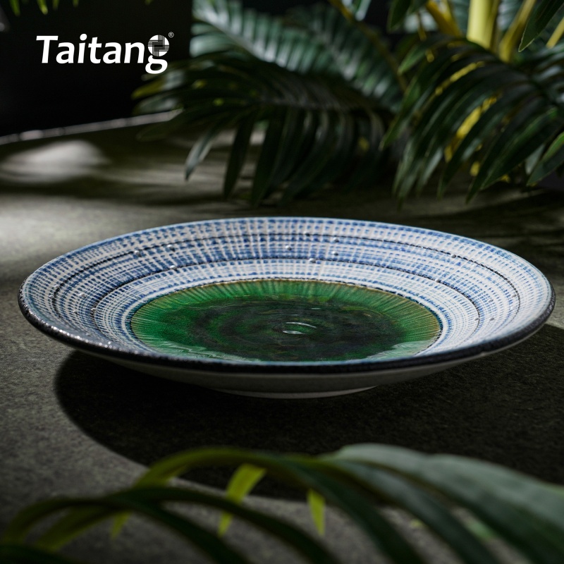 精緻彩色釉面陶瓷淺盤(pán)